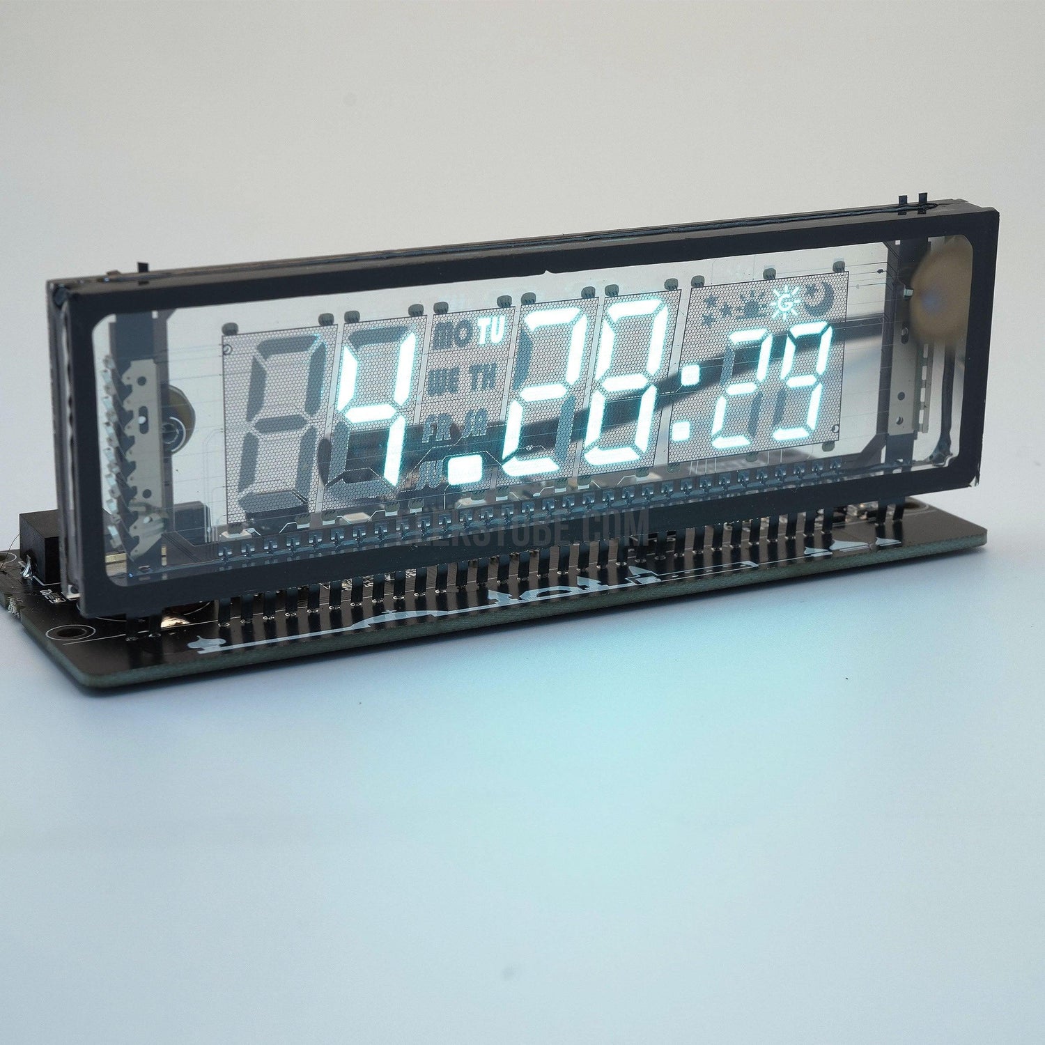 Vacuum Fluorescent Display Clock with Temperature Compensated Clock,Wi-Fi NTP Sync(VFD Clock) - EleksTube IPS Global - EleksMaker